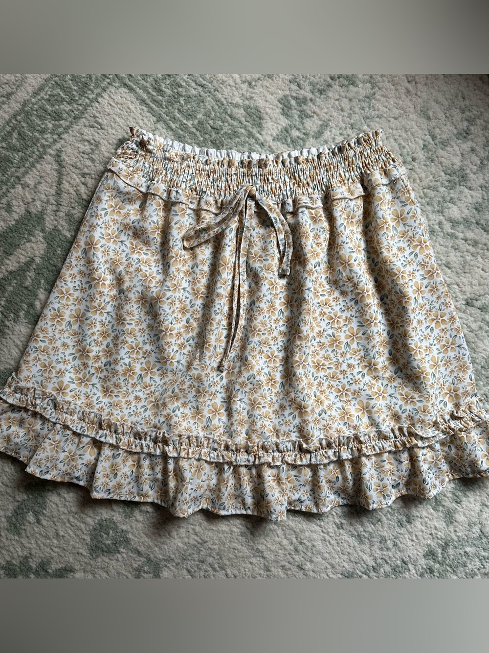 Cottagecore Floral Ruffle Skirt